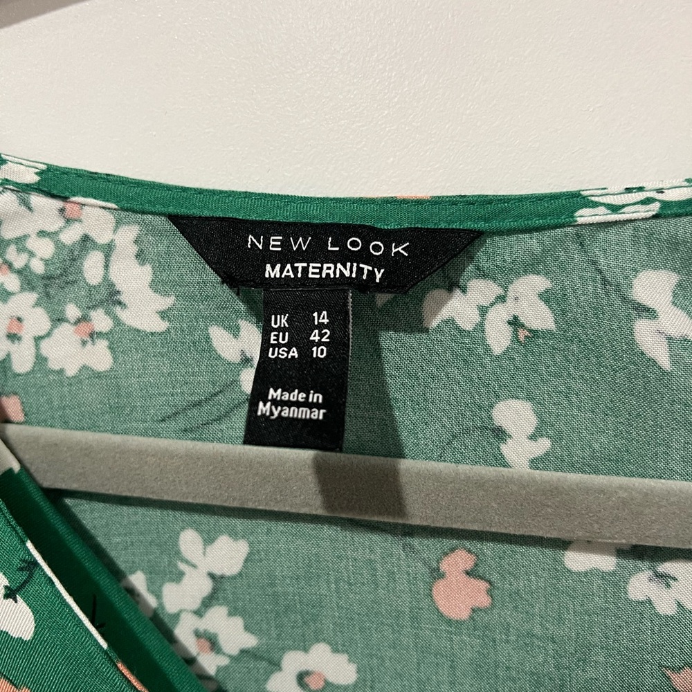 Maternity Floral Green Dress size 10 - Picture 4 of 6